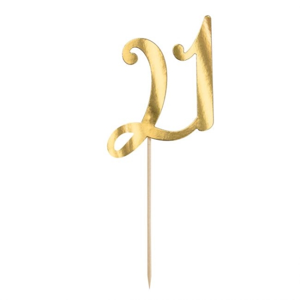 Cake Topper - 21 - Gold